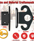 Badass Heavy Duty 4 Pack Resistance Band Wall Anchors For Home Gym Workout Exercise Fitness Physical Therapy And Compact Studio Training Gear Black Finish mounted angled view displaying size and material details