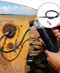 Go To 20 Inch Heavy Duty High Pressure Grease Gun Hose Kit With 10000 PSI Nylon Flex Hose One Eighth NPT Threads Coupler Universal Fit Whip Tube Extension For Auto Shop Use installed on machinery
