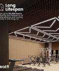 Hella Bright 384W LED Garage Light With 42 240 Lumens 6500K Daylight IP54 Waterproof Ceiling Fixture in modern gym setting