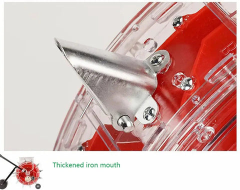 Close-up of seven-port dispenser on Handheld Manual Garden Seeder With Seven Port Seed Dispenser, Multifunction Precision Planter.