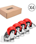 2 Inch Heavy Duty Swivel Caster Wheels Set Of 4 With 600 Lb Load Rating And Total Locking Brakes in a box.