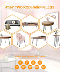 Heavy Duty Hairpin Leg Set For Furniture 10 Inch Three Eighths Inch Solid Iron Black Metal Table Legs Four Pack With Floor Protectors Ideal For Dresser Bench Cabinet Stool And DIY Projects with various furniture styles.