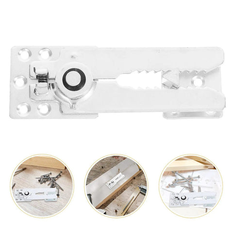 Heavy Duty Iron Sofa Connector For Sectional Couches With Silver Stylish Design And Enhanced Stability For Seamless Connections Couch Brackets For Living Room Furniture Durable Metal Clips shown with screws for assembly
