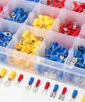Get Your Wiring Done Right With This Massive 1200 Piece Assorted Insulated Crimp Terminals Set Featuring Ring Fork U-Type Spade And Butt Connectors For All Your Electrical Projects. Assorted insulated crimp terminals in organizer box, ring fork spade and butt connectors