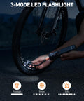L8 Electric Bike Pump Portable Tire Inflator With Pressure Gauge Auto Shut Off 150 PSI Fast Inflation Rechargeable USB C