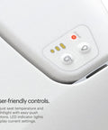 Premium Heated Elongated Toilet Seat With Built In Led Nightlight And Three Warmth Settings user-friendly control panel with buttons and LED indicators.