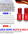 55 Piece Thread Gauge Set For Nuts And Bolts With 30 Inch Standard And 25 Metric Sizes Quick Size Check In Tight Spaces For DIY
