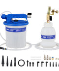 3L Vacuum Brake Bleeder Kit With Pneumatic Fluid Extractor, 1L Refilling Bottle, 18 Adapters And Hoses for One Person