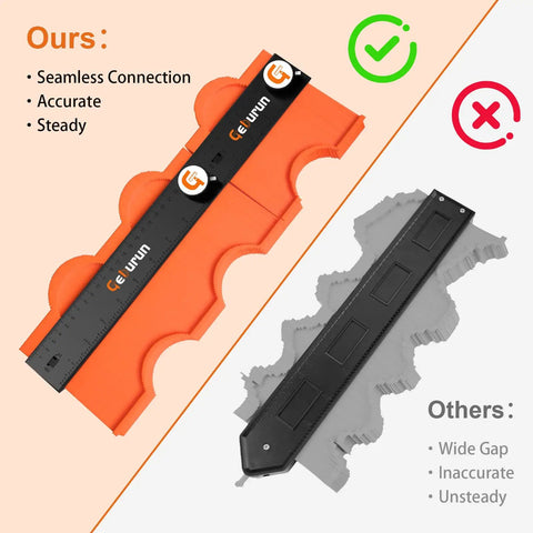 Slick Contour Gauge With Tight Locking Pins And Seamless Interlock Setup For Copying Irregular Shapes Quick Professional Profile Tracker For Drywall Contractors And Flawless Fit Out Grinds comparison of gauges.