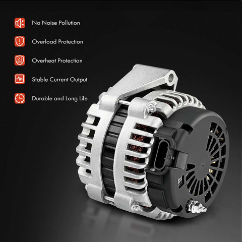 Beefed Up 220A 12V CW Alternator With 6 Groove Pulley for Jeep Grand Cherokee 2011-2021 side view