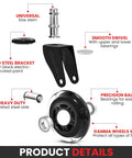 Heavy Duty Office Chair Wheels Pack Of 5 Black 7 Sixteenths By 7 Eighths Inch Smooth Silent Rolling for hard floors and carpets image showing components.
