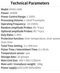 Multiple Probe Ultrasonic Sonicator For Laboratory Samples With Dual Probes Programmable Centralized Control Pro Grade Performance Fast Simultaneous Processing Adjustable Pulse And Power Self Diagnostics DH4S 1000, technical specs