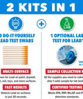 Image of Lead In Solids Combo Test Kit With 10 DIY Swabs And Optional EPA Lab Testing details, highlighting multi-surface testing.