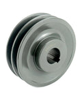 Double Groove V Belt Pulley, 4.45 Inch Outside Diameter, 1 Inch Fixed Bore, 2 Groove Sheave For A, 3L And 4L V Belts, Cast Iron Construction For Durability And Long Life