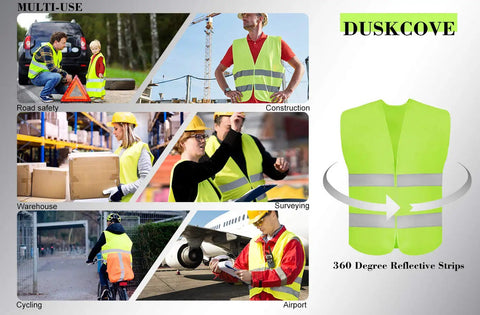 High Visibility Safety Vest For Construction, Traffic, Running, Surveyors And Security Guards, Breathable Neon Yellow Mesh