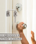 6 Pack Sliding Door Lock Set 2 Inch Drop In Loop Latch For Sliding Glass Patio Doors French Doors And Storm Doors Secure Safety Lock Kit Easy Install Silver Ideal For Apartments And Homes Provides Secondary Protection Weather Resistant Durable installed on door with child reaching for handle
