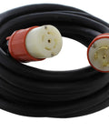 Roughneck Nema L21 30 Power Cord 100 Foot 3 Phase Industrial Rubber Extension Cable With Secure Locking Plugs for heavy-duty use.