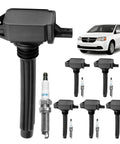 Dodge 3.6L V6 Ignition Coil Packs And Spark Plugs Set Of 6 For 2011-2019 Chargers Grand Caravans