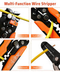 8-Inch Auto Wire Stripper And Cutter For 10-24 AWG Solid And Stranded Wires With Self-Adjusting Jaw multi-function tool