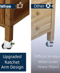 Comparison of Heavy Duty Caster Wheels Set Of 4 With Leveling Stem Casters showing upgraded ratchet arm design and ease of adjustment.