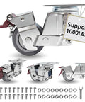 3 Inch Heavy Duty Dual Spring Shock Absorption Caster Wheels Set Of 4 showing swivel casters and hardware with 1000 lb capacity.