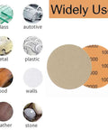 All In One 3 Inch Sanding Discs Set For Rotary Tools With Headlight Restoration Kit shown for various materials like glass, metal, wood