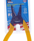 Premium Reflex T5 Wire Stripper For 10 To 20 AWG With Plier Nose and Yellow Handle in Packaging