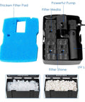 4 In 1 Submersible Pond Filter Pump 660 GPH Fountain Pump With 9 Watt Sterilizer And 3 Nozzles All In One Water Pond Cleaning System components