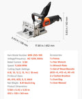 Top Shelf Biscuit Plate Joiner Boasting A 760W Motor Hitting 11600 Rpm For Knockout Joints with adjustable depth dials.