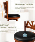360 Degree Swivel Bar Stools Set Of 2 For Kitchen Island And Bar Farmhouse 30 Inch Height Chairs with ergonomic back design