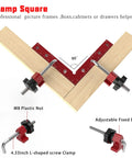 90 Degree Aluminum Alloy Corner Clamps Kit, Heavy Duty Right Angle Clamping Squares For DIY Woodworking, Shelves, Boxes, Frames, Drawers And Cabinets, 5.5 X 5.5 Inches, 4 Pack, 90° clamp with wood boards