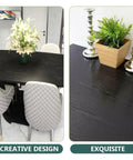 Gotta Have This Slick Black Peel And Stick Vinyl Wrap For Kitchen Countertops And Walls, Hassle Free Self Adhesive Home Upgrade With Quick Install And Clean Removal applied on a modern kitchen table.