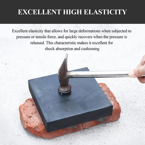 Heavy Duty Rubber Dampening Block Set 4 Piece Shock Absorbing Pads For Heavy Equipment 100x100x8mm 100x100x12mm 100x100x15mm Vibration Isolation And Noise Reduction For Indoor And Outdoor Use, rubber pad tested with hammer