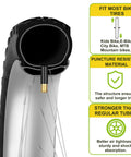 Cross-section of a bike tire showing 26 Inch Bike Inner Tube 4 Pack Fits 26 x 1.75 2.125 Road And Mountain Bikes Schrader Valve 32mm.