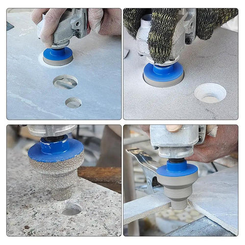 Three Step Diamond Hole Saw Set For 20mm 35mm And 55mm Holes Tapered Diamond Drill Bits For Stone Marble And Rock Universal Round Hole Opening Tool With Pagoda Style Size Increments And Pro Grade Performance used in drilling stones and marble.