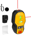 2-In-1 Rechargeable Cross Line Laser Level With Magnetic Stud Finder, Compact LED Bubble Vial, USB cable, case, and plate