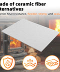 White gasket paper sheet, 7x10 inches, 1/8 inch thick, ceramic fiber alternative for high-temp stoves and furnaces.