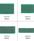 20 Piece Double Sided PCB Prototype Kit For DIY Projects Four Sizes Includes Five Boards Per Size Flexible Layout