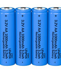 LiFePO4 AA 3.2V Solar Battery Rechargeable Double A For Outdoor Solar Lights Garden Lanterns And Post Lights 4 Pack