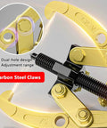 Convertible Gear Puller Kit With 2 To 3 Jaw Bearing Separator, highlighting carbon steel claws and dual-hole design.