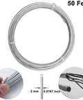 Heavy Duty Coated Picture Hanging Wire #6 50 Feet Braided Wire Holds Up To 60lbs for photo frames, detail of 2mm diameter