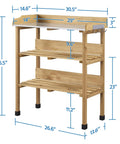 Outdoor Garden Potting Bench With Metal Top Storage Shelf And Three Hooks Durable Fir Wood Workstation dimensions view