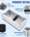 Automatic Shoe Cover Dispenser Featuring 200 Disposable Non Slip Shoe Covers with T-clip and reinforced foot for indoor hygiene.