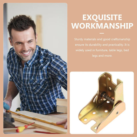 Real-Deal Heavy Duty Foldable Iron Hinges With Self Locking Mechanism for tables and workbenches displayed with craftsman