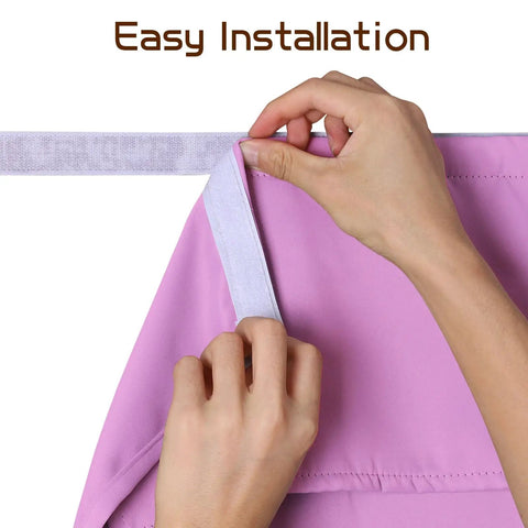 Light Blocking Classroom Curtains 10W X 40H Blackout Roller Blinds For Windows And Door Panels, easy installation shown in pink.
