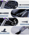 Cordless Handheld Car Vacuum With 20000Pa Max Suction cleaning keyboard, car seat gaps, debris, includes small floor brush.