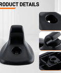 Close-up of black ABS plastic sun visor clip replacement for Chrysler 200 2011-2015 and Dodge Avenger 2011-2014