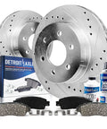 Front Brake Kit With Drilled And Slotted Rotors And Ceramic Pads For 2003 2009 Toyota 4Runner 2005 2023 Tacoma And 2007 2014 FJ Cruiser