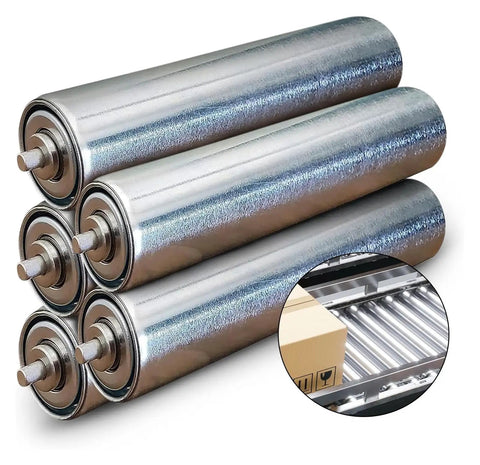 Tough As Nails Galvanized Steel Conveyor Roller Replacement Featuring Spring Loaded Bearings For Slick Gravity Feeder Workflow Push In Install 17 Inch Heavy Duty Rollers