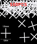 Front view of white cross-shaped tile spacers, 1/16 inch (1.5 mm), 500 pieces for ceramic tile installation